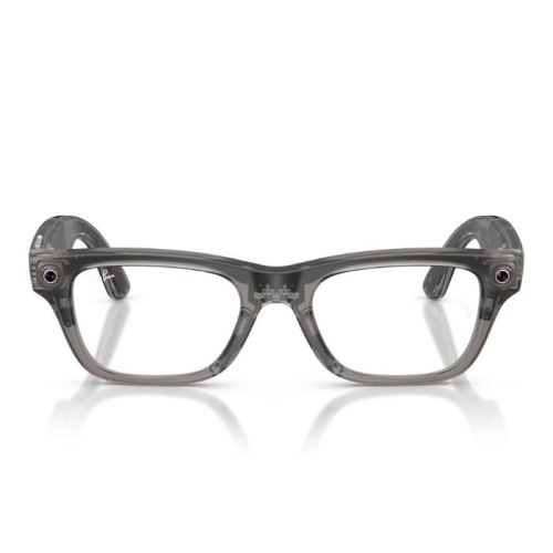 Ray-Ban Meta Blayzer Gen 2 Matte Transparent Ice Grey Clear Lenses Smart Glasses 54Mm