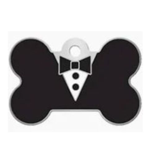 ID Tag Bone Large Epoxy Tuxedo 