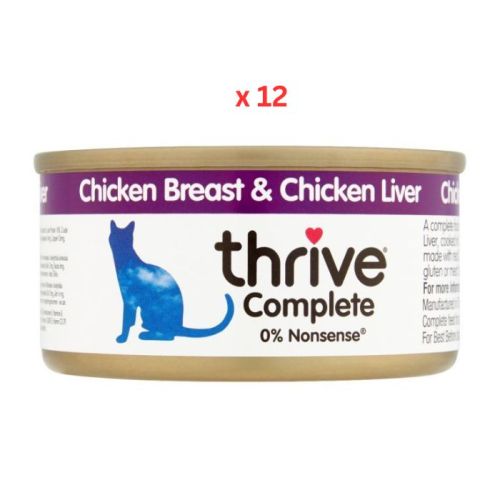Thrive Complete Chicken & Chicken Liver Wet Cat Food 12X75gm