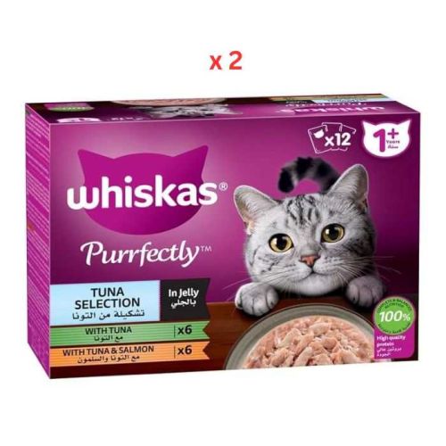 Whiskas Purrfectly Tuna & Salmon Wet Cat Food 12X85G (Pack Of 2)