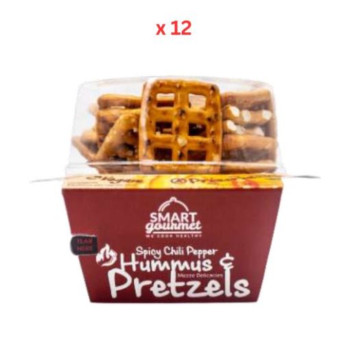 Smart Gourmet Spicy Chilli Pepper Hummus and Pretzels, 12X140G