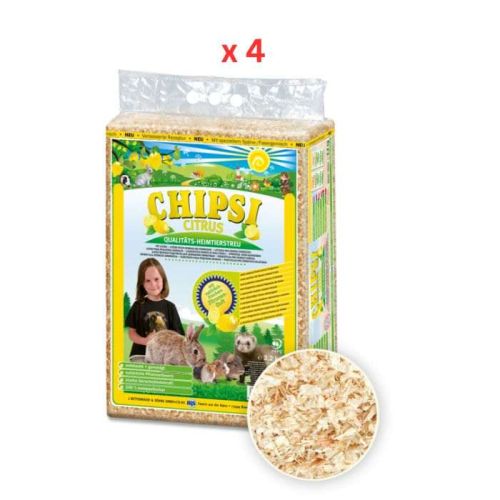 Chipsi Citrus Scent Small Animal Litter 3.2Kg Pack Of 4