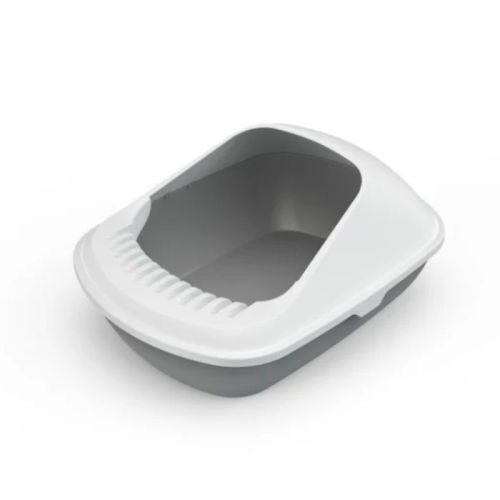 Pawsitiv Emma Classic Litter Tray with Anti-Splash Cradel - MSP B02, Grey