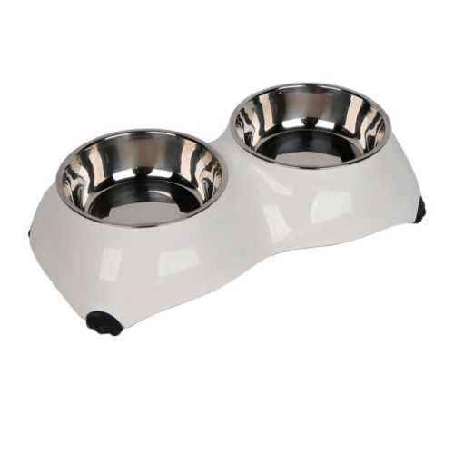Pawsitiv 4 Paw Dinner Set Bowls, Medium - White