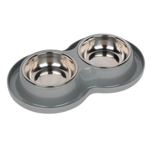 Pawsitiv Anti Spill Dinner Set Bowls, Medium - Grey