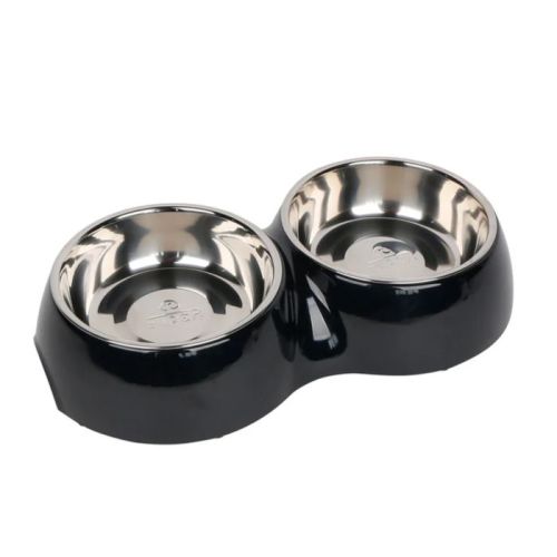 Pawsitiv Classic Dinner Set Bowls, Medium - Black