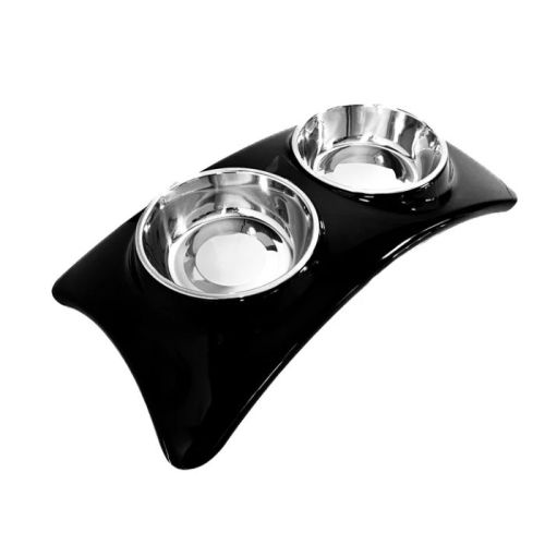 Pawsitiv Star Dinner Set Bowls, Medium - Black