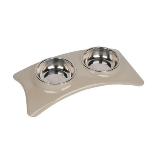 Pawsitiv Star Dinner Set Bowls, Medium - Beige-White