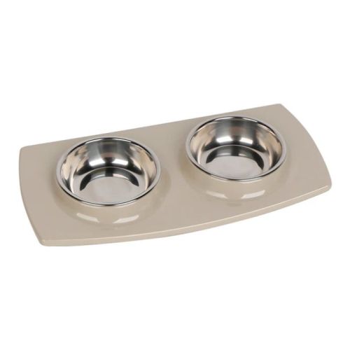 Pawsitiv Tile Dinner Set Bowls, Medium - Beige