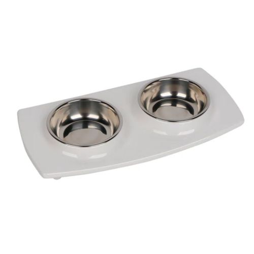 Pawsitiv Tile Dinner Set Bowls, Medium - White