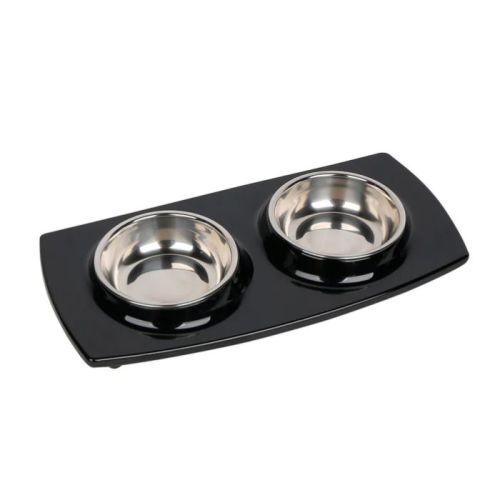 Pawsitiv Tile Dinner Set Bowls, Medium - Black