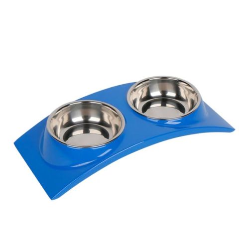 Pawsitiv Rainbow Dinner Set Bowls, Medium - Blue