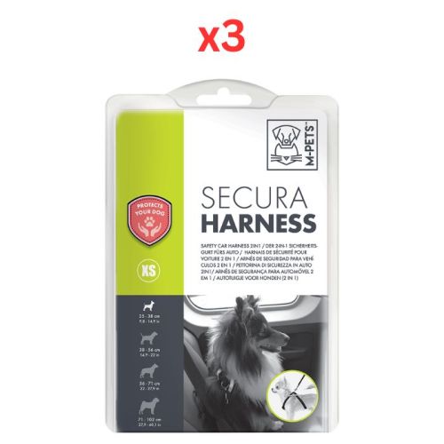 M-Pets Secura Safety Car Harness 2in1 XS (Pack of 3)