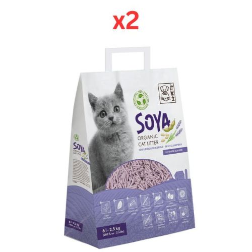M-Pets Soya Organic Cat Litter Lavender Scented 6L - 100% Biodegradable
