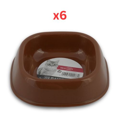 M-Pets Plastic Single Bowl Brown 200ml (Pack of 6) 