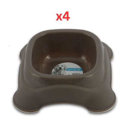 M-Pets Plastic Single Bowl Grey 2300ml (Pack of 4)