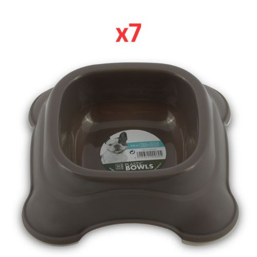 M-Pets Plastic Single Bowl Grey 775ml (Pack of 7) 