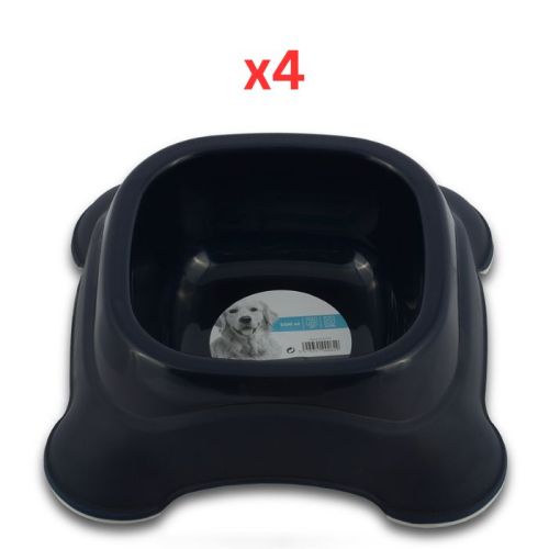 M-Pets Plastic Single Bowl Navy Blue 2300ml (Pack of 4)