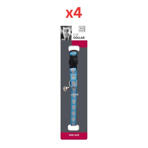 M-Pets Reflective Cat Collar Blue (Pack of 4)