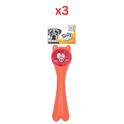 M-Pets Rob Orange Dog Toy (Pack Of 3)