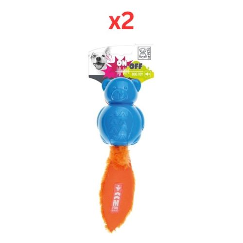 M-Pets On-Off Teddy Blue & Orange Dog Toy (Pack of 2)