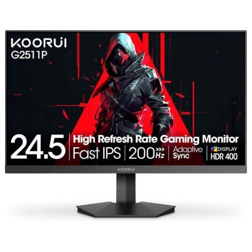 Koorui Gaming Monitor 25 inch VA, Full HD 1920 x 1080, 170Hz, HDMI, 1ms, FreeSync & G-Sync Compatible, DisplayPort, Black – 25E3A