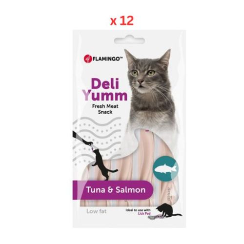 Flamingo Deli Yumm Fresh Meat Snack Tuna & Salmon Cat Treats 70g Pack Of 12