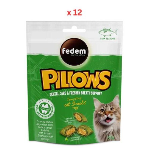 Fedem Pillows Cat Treats Tuna Flavour 50g Pack Of 12
