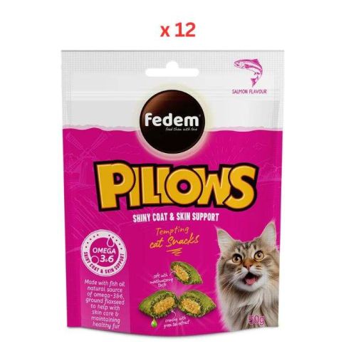 Fedem Pillows Cat Treats Salmon Flavour 50g Pack Of 12