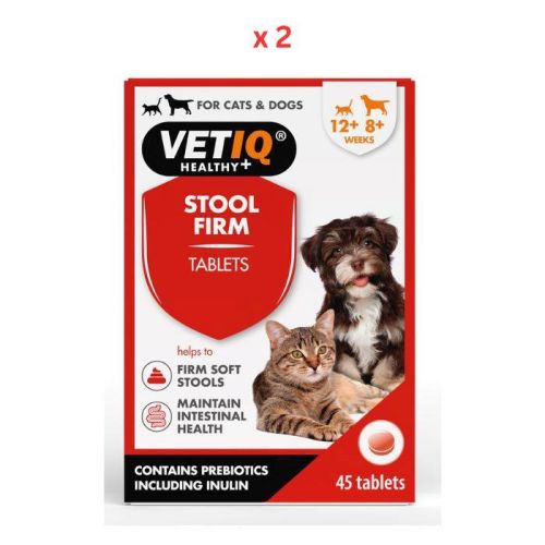 VetIQ Stool Firm for Cats & Dogs 45 Tablets Pack Of 2