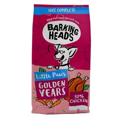 Barking Heads Little Paws Golden Years Chicken Dry Dog Food 1.5Kg