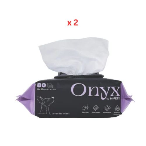 M-Pets Onyx Pet Wipes Lavender Scented 80pcs Pack Of 2