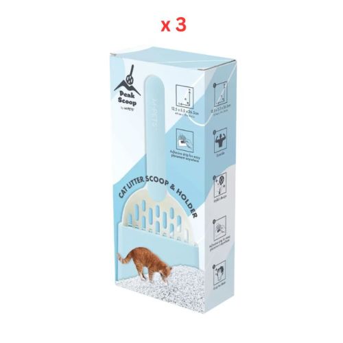M-Pets Peak Scoop Cat Litter Scoop Set Blue Pack Of 3