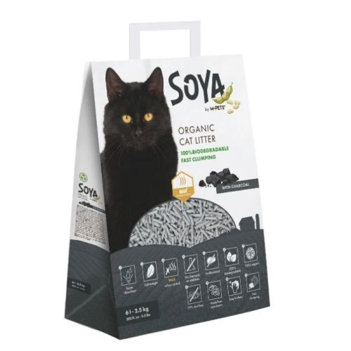 M-Pets Soya Organic Cat Litter Charcoal 6 L - 100% Biodegradable
