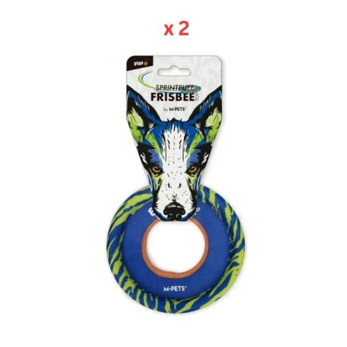 M-Pets Sprintpuff Frisbee Dog Toy Blue-Green Pack Of 2