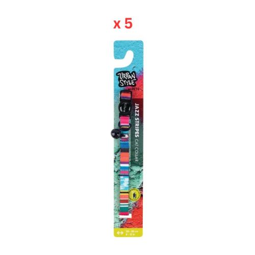 M-Pets Jazz Stripes Cat Eco Collar Pack Of 5