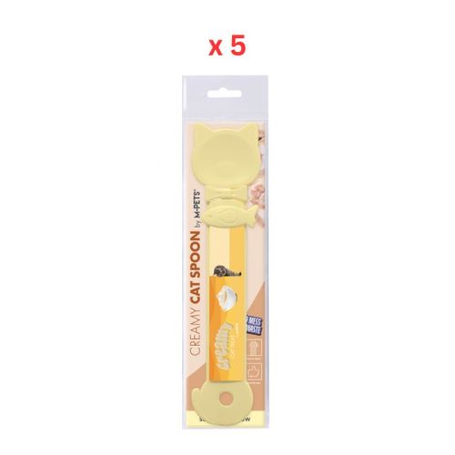 M-Pets Creamy Cat Spoon Sunshine Yellow Pack Of 5
