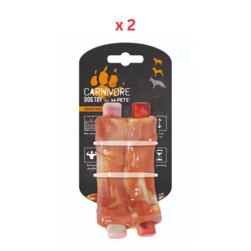 M-Pets Carnivore Spare Ribs Bacon Flavour Dog Toy Pack Of 2