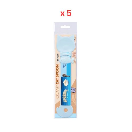 M-Pets Creamy Cat Spoon Baby Blue Pack Of 5