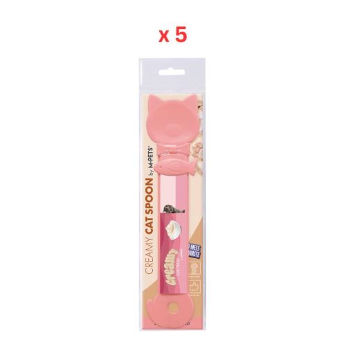 M-Pets Creamy Cat Spoon Strawberry Red Pack Of 5