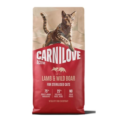 Carnilove Active Lamb & Wild Boar For Sterilised Adult All Breeds Dry Cat Food 6kg