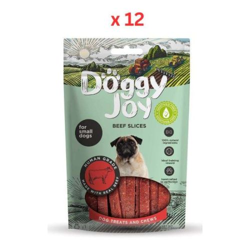 Doggy Joy Beef Slices Dog Treats 55g Pack Of 12