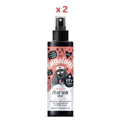 Bugalugs Antiseptic Itchy Skin Spray 200ml (6.8 Fl Oz) (Pack of 2)