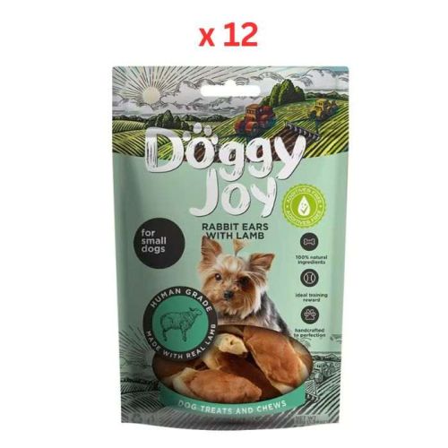 Doggy Joy Rabbit Ears with Lamb Dog Treats 55g Pack Of 12