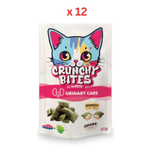 M-Pets Crunchy Bites with Function Cat Treat – Urinary Care 60g Pack Of 12