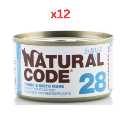 Natural Code Tuna & Mixed Seafood Soft Jelly Wet Cat Food 85G (Pack of 12)