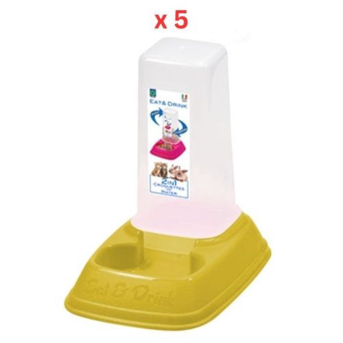 Georplast Eat & Drink Dispenser Mini 0.7L - Limegreen (Pack of 5)
