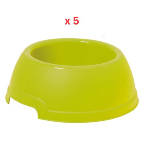 Georplast Lucky Plastic Antislip Pet Bowl Large - Limegreen (Pack of 5)