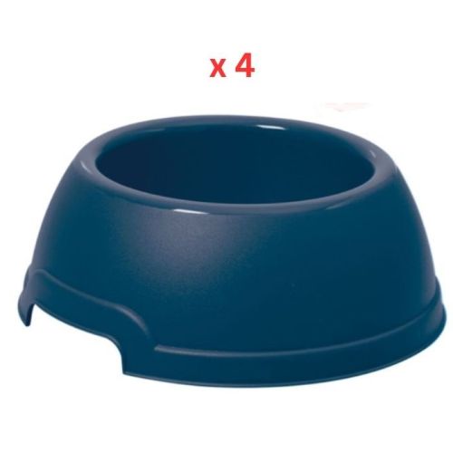 Georplast Lucky Plastic Antislip Pet Bowl XL - Navyblue (Pack of 4)