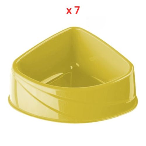 Georplast Corner Plastic Pet Bowl Large - Limegreen (Pack of 7)